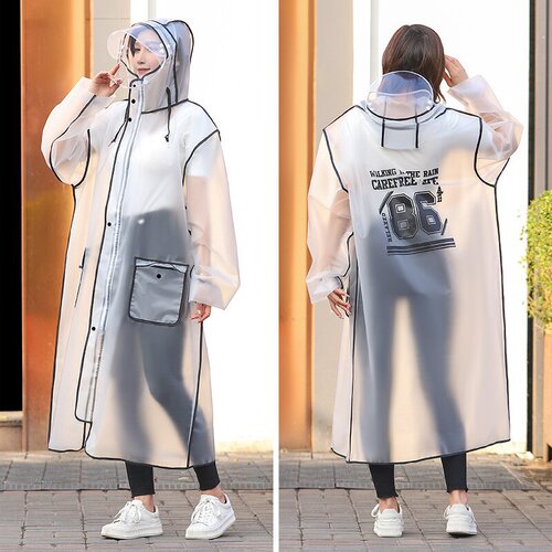 EVA adult waterproof and explosion-proof raincoat with increased size, length, and thickness, suitable for bicycles and electric vehicles, unisex, for university students