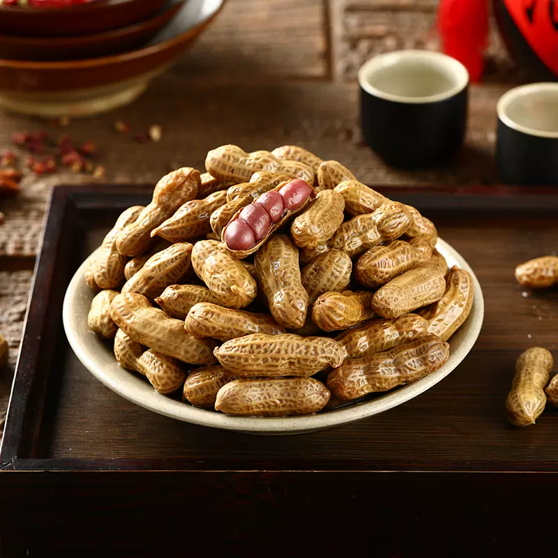 水煮花生精选四粒红花生带壳饱满鲜香蒸汽百煮入味五香卤味花生