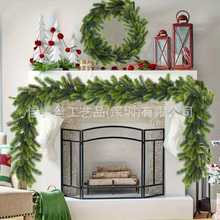 跨境热销亚马逊圣诞节藤条仿真花仿真植物松针 楼梯壁炉橱窗花环