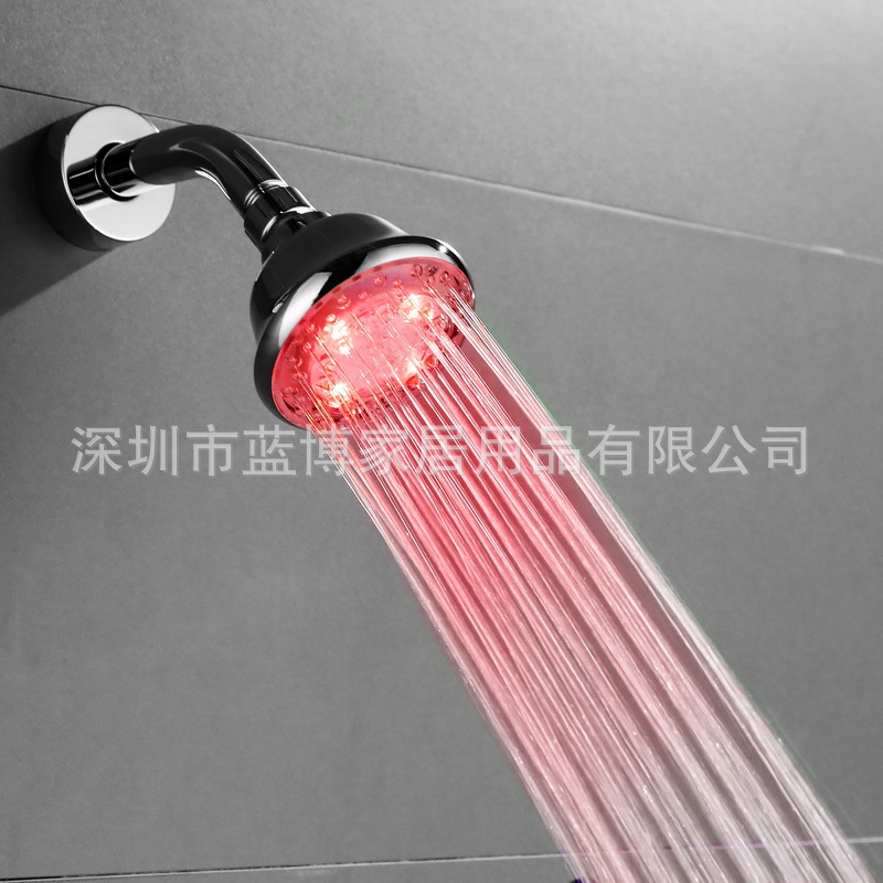 LED pequeño rociador superior redondo pequeño cabezal de ducha de control de temperatura de detección de temperatura/colorido cambio de color boquilla de ducha 8010-A25