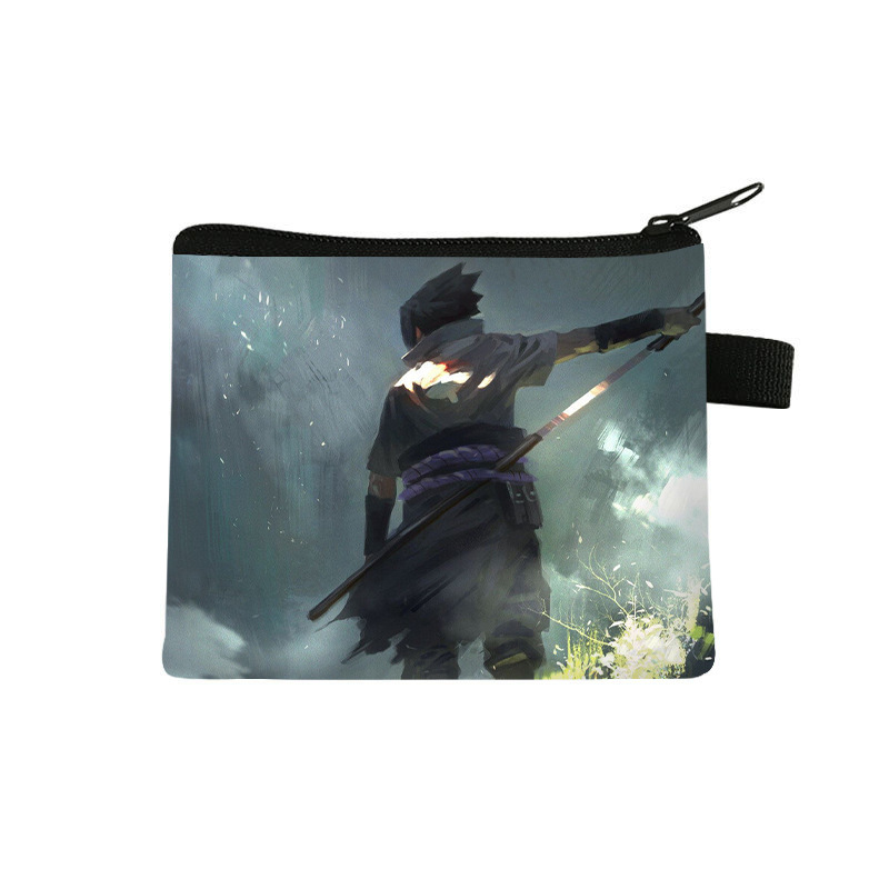 Nuevo Naruto niños monedero estudiante tendencia auricular moda bolsa de almacenamiento tendencia cremallera titular de la tarjeta al por mayor