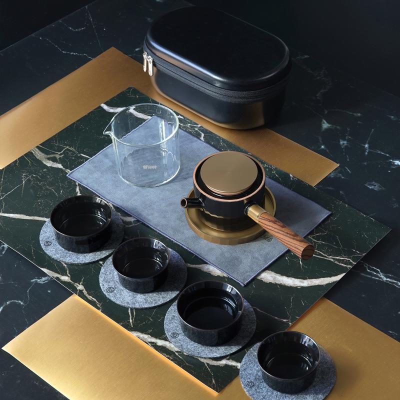 BG54 Wholesale Pro Travel Tea Set: Portable Mini Kit – Kung Fu Style, Lightweight & Luxurious, Perfect for Outdoor Use—Includes One Pot and Two Cups