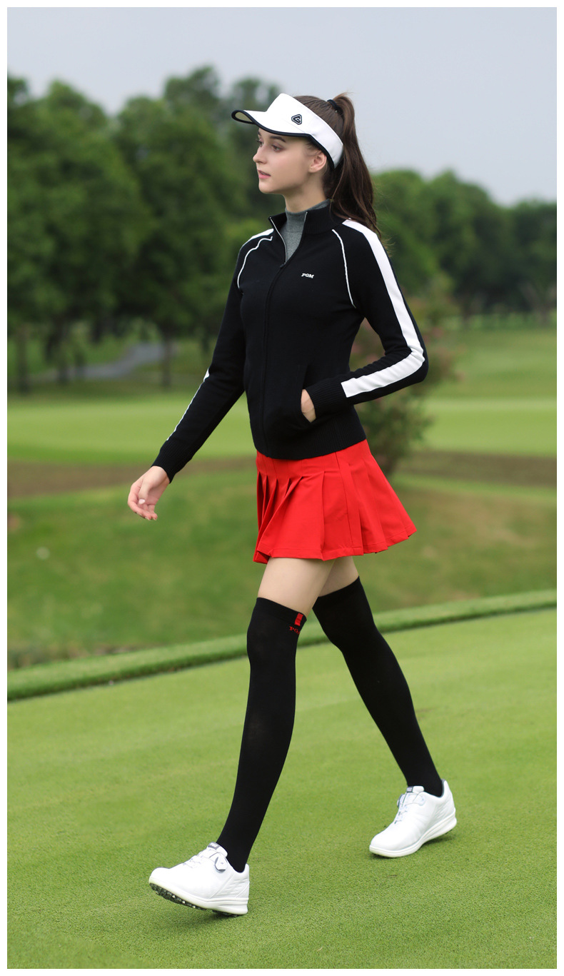 Áo len dài tay nữ PGM chơi golf thu đông, chống lạnh ấm áp — YF423-Đen, YF423-màu xanh nước biển, YF423-màu trắng chi tiết 10