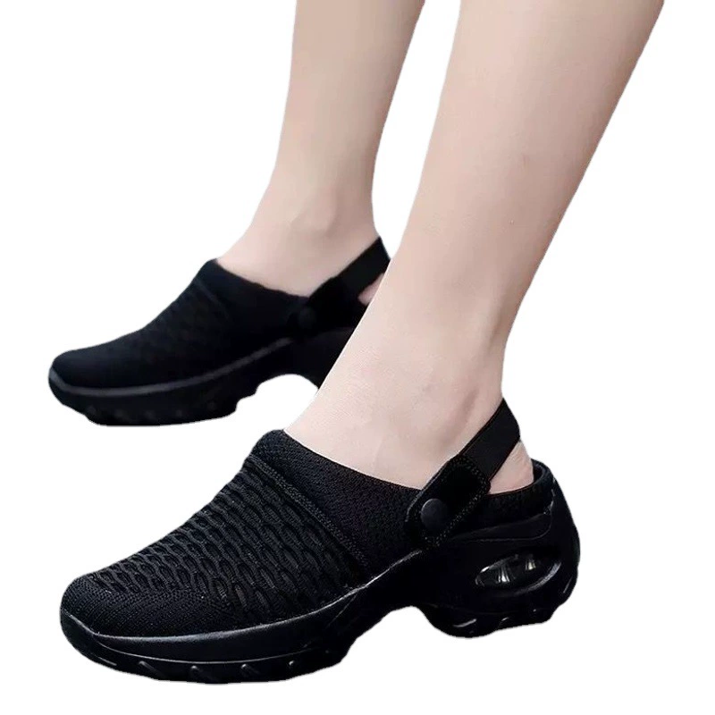 Женские летние сетчатые шлепанцы больших размеров для внешней торговли в Корейском стиле больших размеров, сандалии-качалки, сандалии с половинной поддержкой, для двусторонней одежды