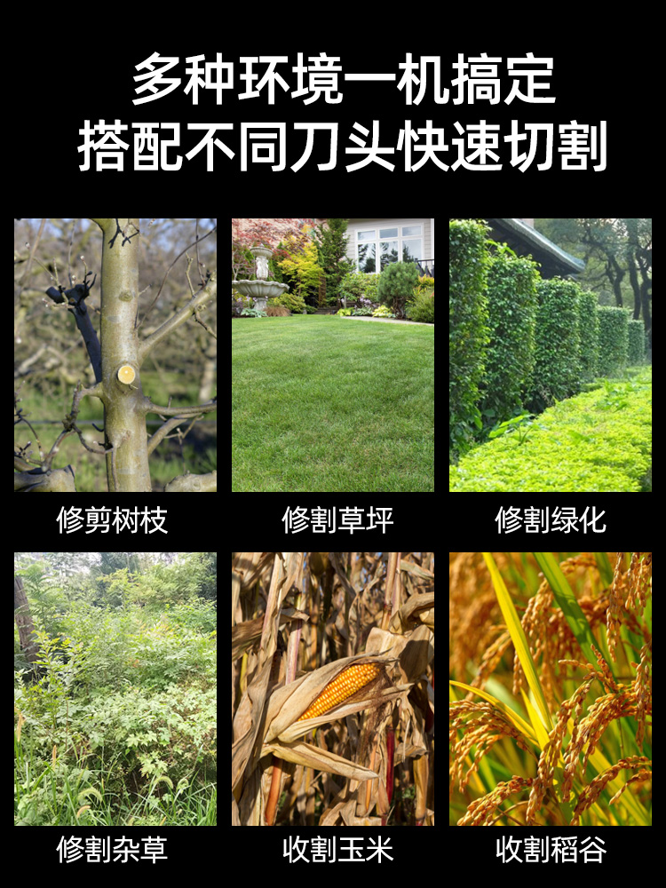 Cortadora de césped eléctrica, cortadora de césped pequeña para el hogar, cortadora de césped recargable de alta potencia, corte de césped multifuncional