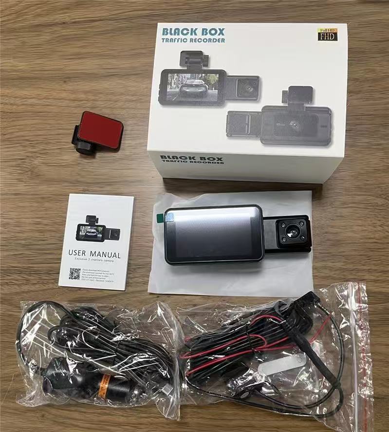 Driving Recorder 3inch Three-Record Wifi Vehicle Monitoring Night Vision Hd Camera Cardvrcam Cross-Border New Model