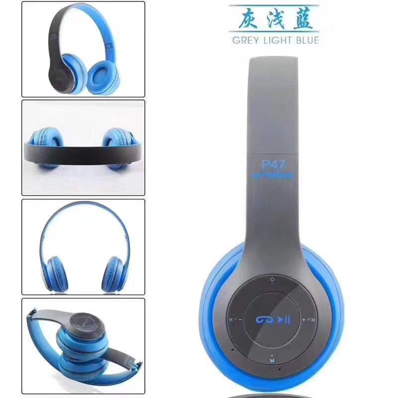 P47 caliente transfronterizo auricular Bluetooth subwoofer plegable auriculares inalámbricos auriculares venta directa de fábrica al por mayor