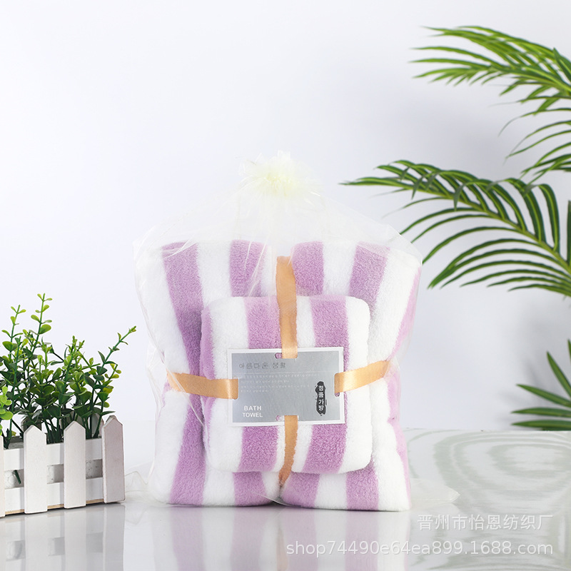 Coral velvet bath towel