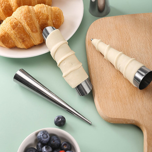 Cross-Border Stainless Steel Baking Danish Large Spiral Tube Croissant Croissant Spiral Tapered Tube Baking Tool