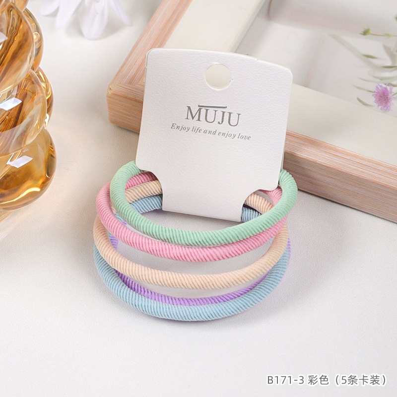 [Carga de tarjeta] sensación de alto nivel coreano de cabello de código de barras de moda de alta elasticidad de cabello anillo de cabello correa de cola de caballo