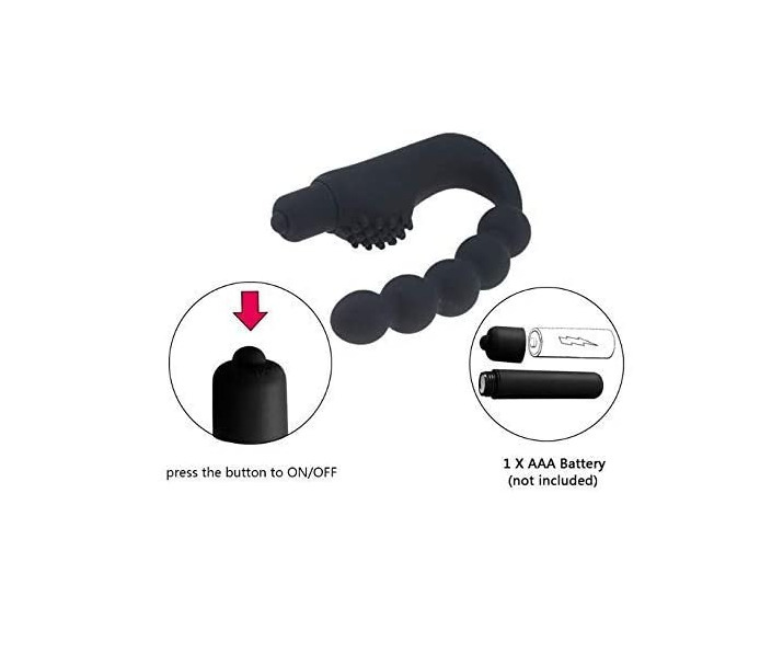 Ventricular Vibrating Anal Plug with Beads, 10-Frequency Remote-Control Silicone Massager — detail image 5