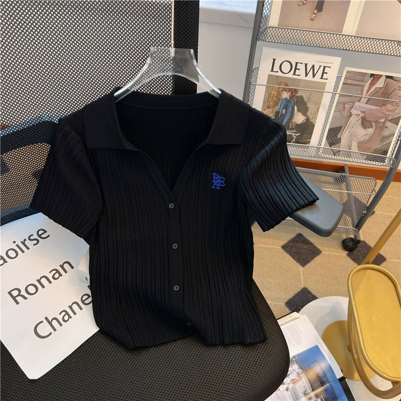 Летняя вязаная короткая кофточка, западный стиль, slim fit, приталенная
