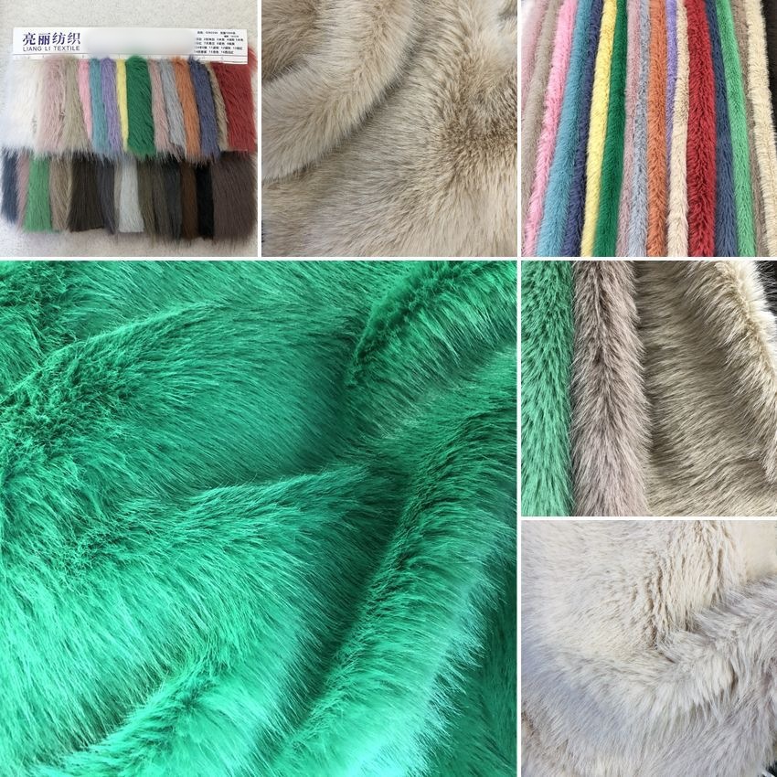 Filamento dorado de peluche largo seco pelo de zorro alto y bajo pelo de visón agudo abrigo abrigo de mujer tela de piel