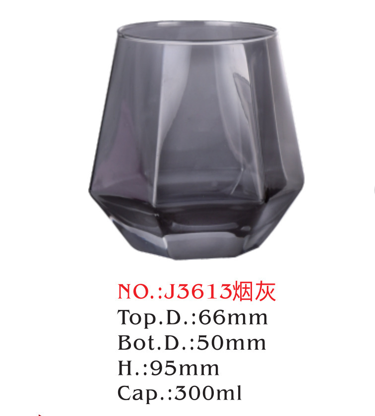 Taza de huevo cónica trapezoidal taza de cristal taza de whisky taza de vino de color galvanizado taza de té de leche