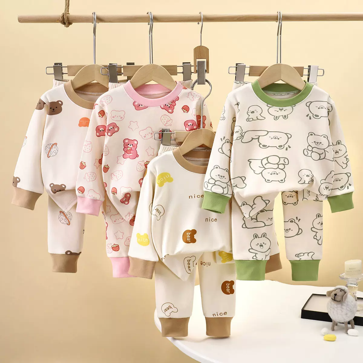 儿童秋衣秋裤男女童秋冬家居服宝宝保暖内衣套装德绒长袖长裤衣服