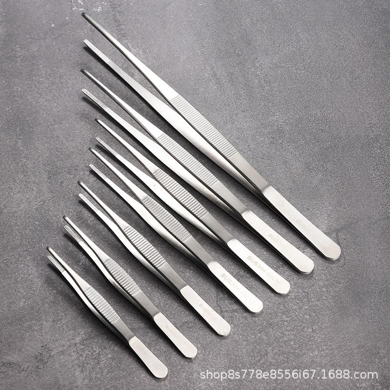 304不锈钢镊子防碘伏敷料DIY镊子加厚水草多肉造景工具便用镊
