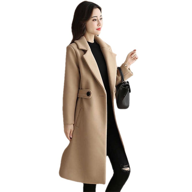 Women's Clothing Temperament Medium And Long Warm Versatile Woolen Coat_voghion.com