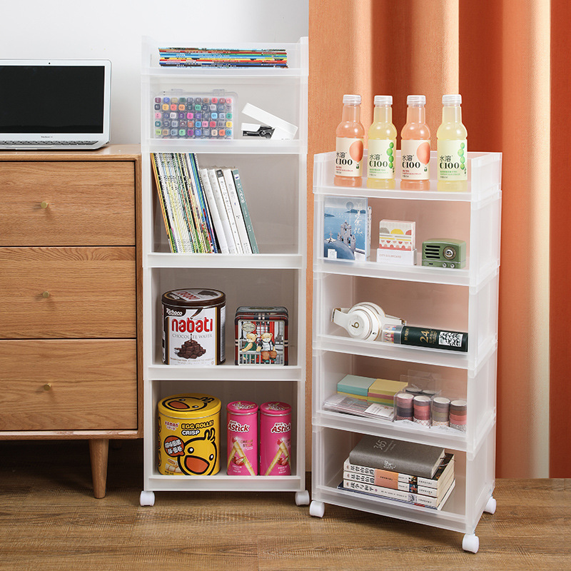 透明桌面可叠加收纳架 塑料厨房浴室杂物整理置物架夹门口夹缝架|ms