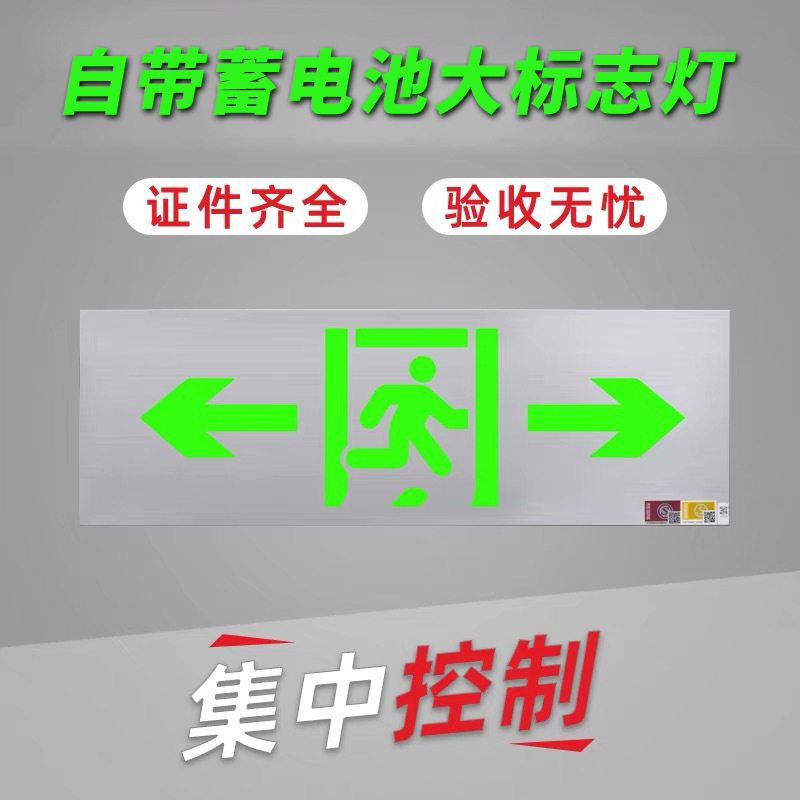 智能36V集中控制消防应急LED大型标志灯自带蓄电池安全出口指示牌