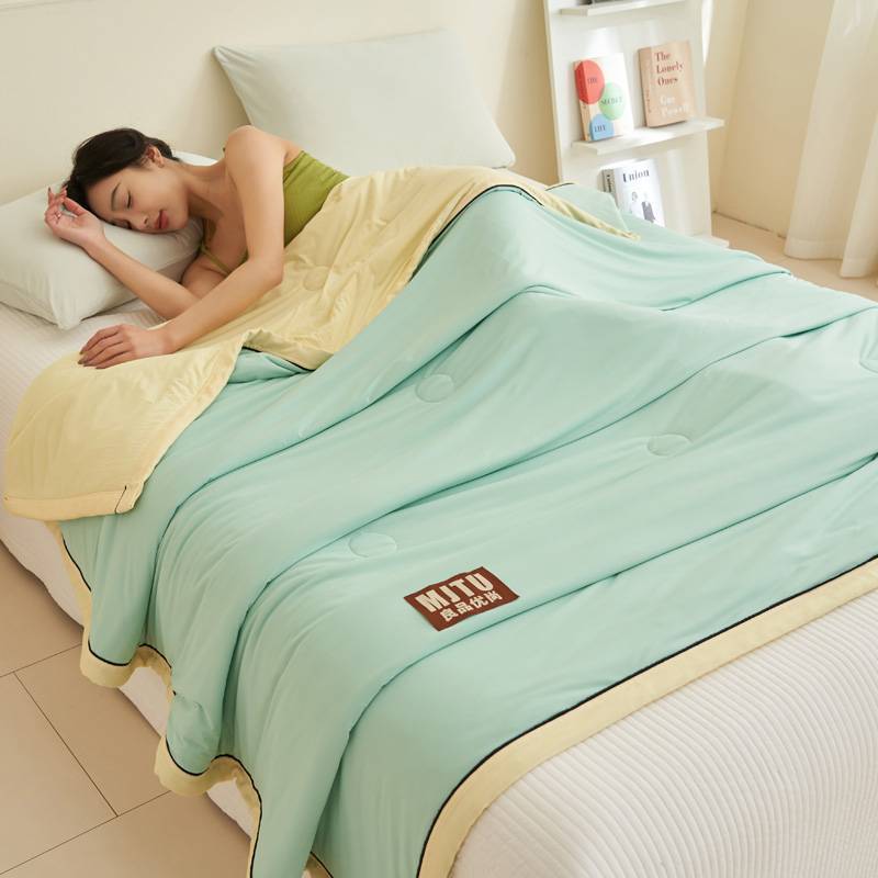 시원한 여름 퀼트 - 과일 하늘색