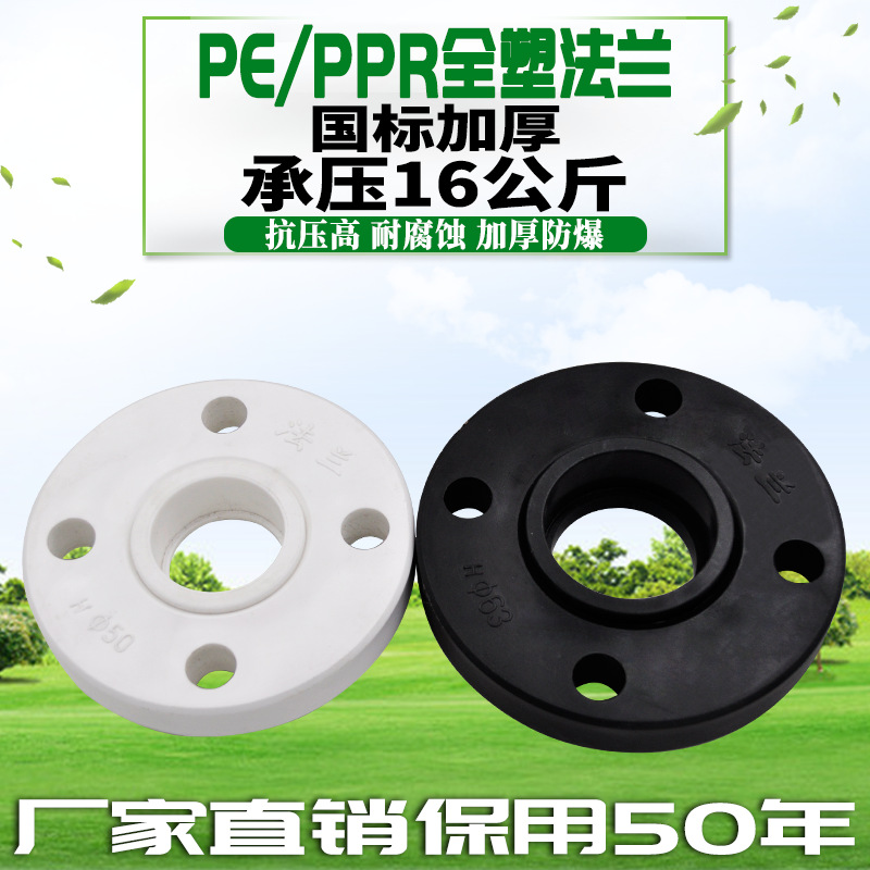 PPR PE法兰盘全塑法兰法兰套法兰片PE塑料法兰水管管材管件配件