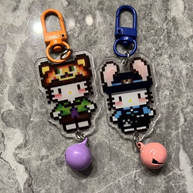 漫画ニックジュディピクセルペンダントアクリル甘いガールハートバッグキーホルダー漫画 kt スクールバッグペンダント|undefined