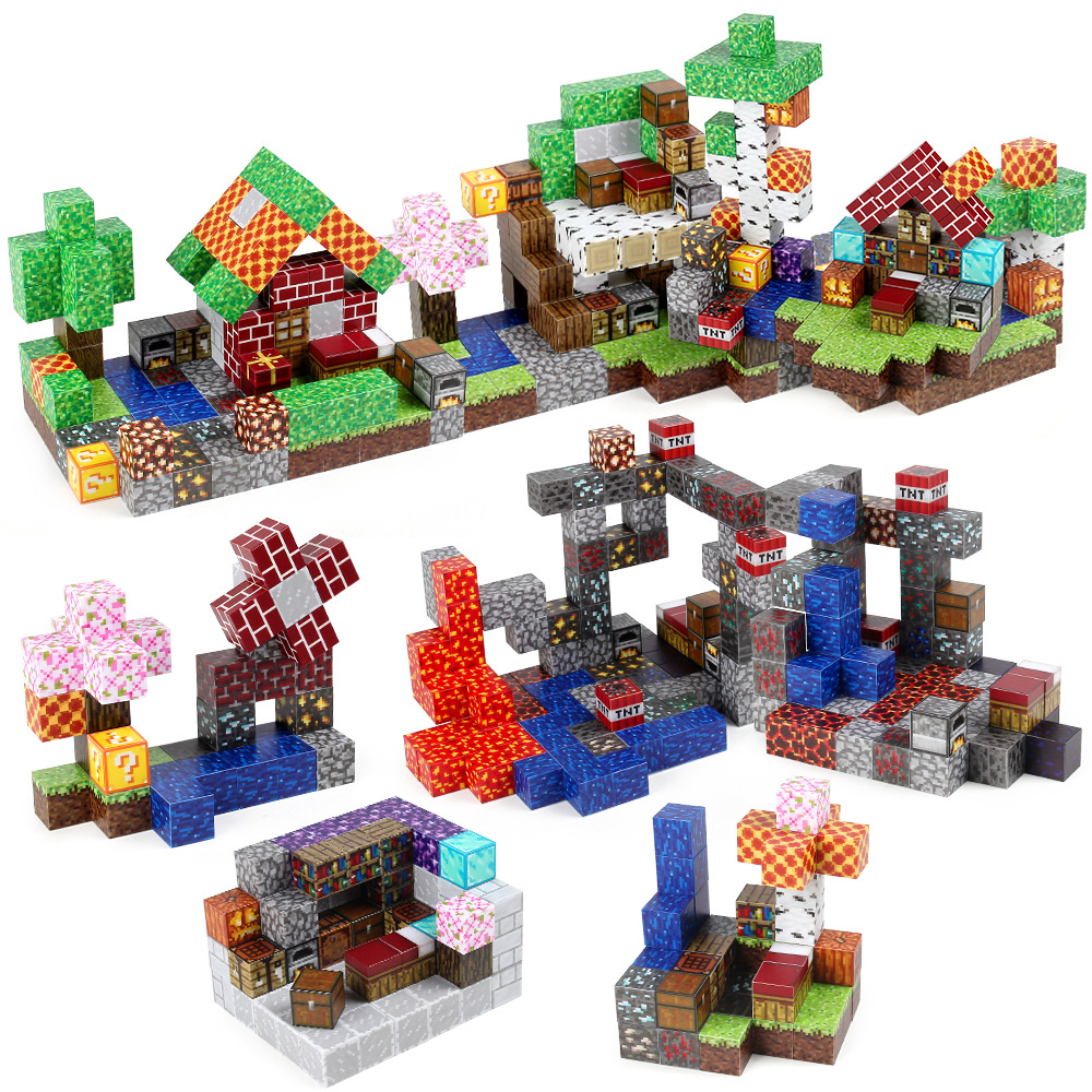 Cross-border My Magnetic World Block Block Set 23MM Magnetic Assembly Mini Building Magnetic Block