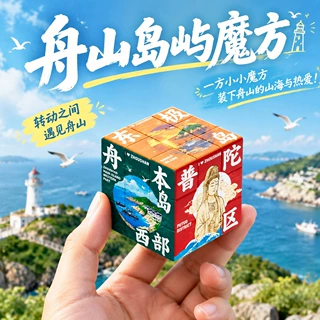 浙江舟山文创三阶魔方定制景点博物馆城市旅游纪念品玩具礼品