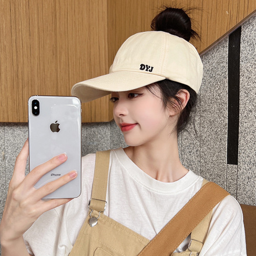 Women's High Ponytail Duckbill Hat, Spring and Autumn Outdoor Sunshade Sun Hat, UV Protection, Versatile Duckbill Hat, Fashionable