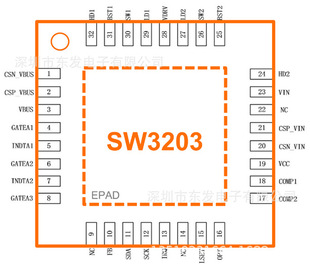 Smart Rong SW3203 series synchronous lifting boost vehicle charging solution IC supports I2C lifting voltage voltage vehicle charging chip