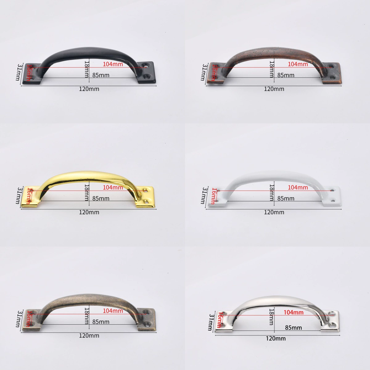 Новый китайский стиль 5-дюймовый черный лук в форме старомодный дверной железный материал окрашенный деревянный дверной выдвижной ящик дверной ручки