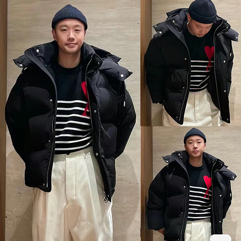 Alta versión AIMI mismo estilo invierno 90 pato blanco abajo chaqueta hombres y mujeres pareja suelta gruesa chaqueta caliente sin etiqueta