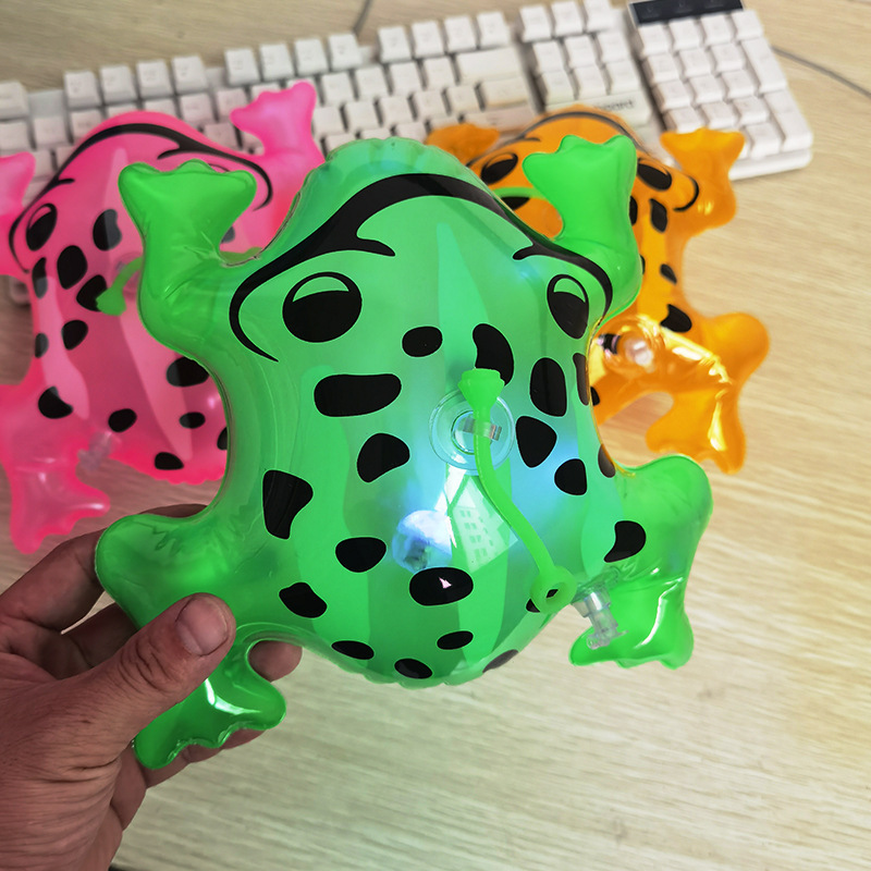 Glowing Eyes with Lights Frogs for Selling My Boy Internet Celebrity Inflatable Mini Frog Lonely Frog Stall Floor Push Cartoon Swimming Frog Toy
