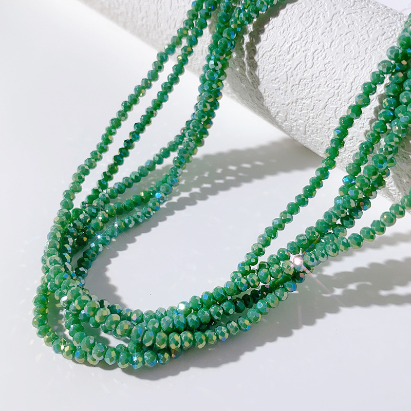 Cuentas planas de 1MM para ruedas de cuentas, cuentas de porcelana AB de alta temperatura, coloridas, transparentes, iridiscentes, facetadas, para pendientes, pulseras, espaciadores y micro cuentas.