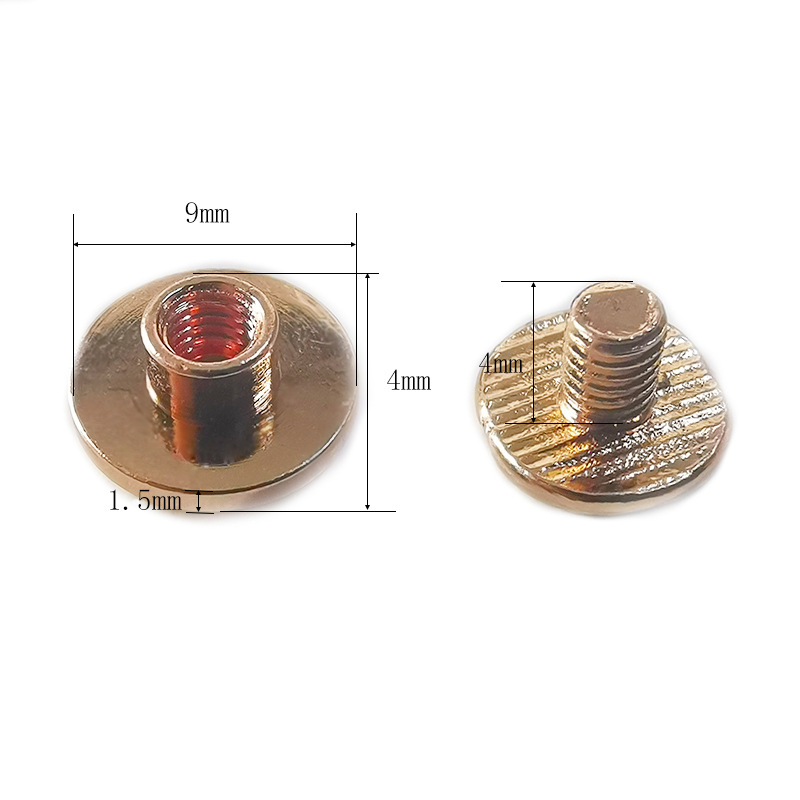 Clavo del libro de cuentas, cerradura de par de niño y madre dorado, tornillo de una palabra, álbum de fotos, calendario de escritorio, receta, par de remaches de niño y madre, tachuelas de cuero