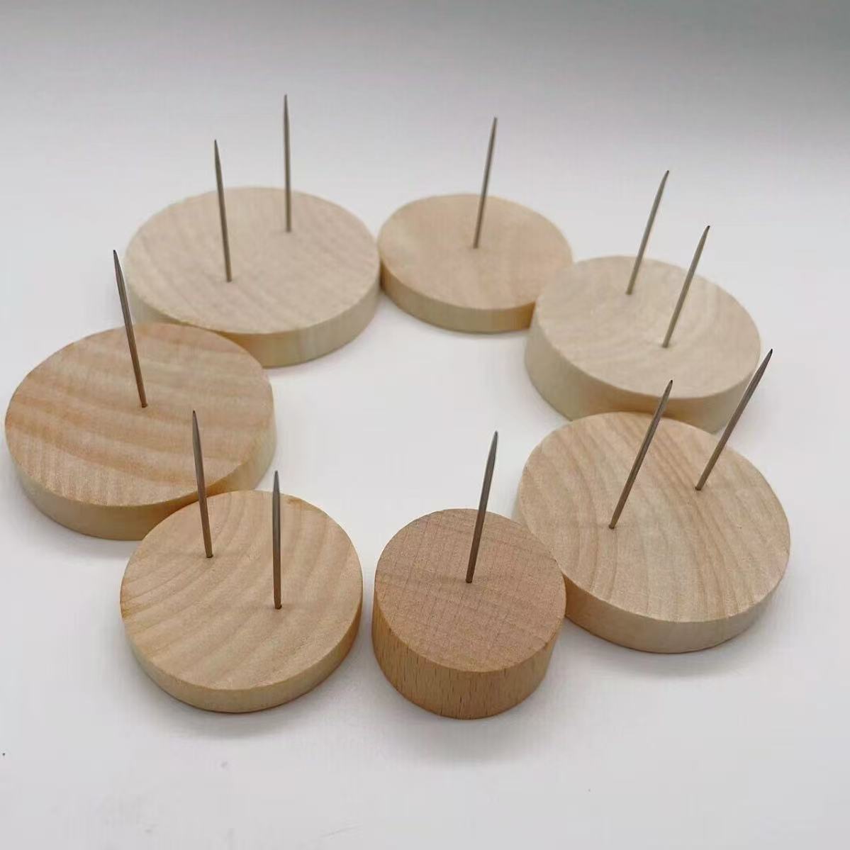 Fábrica directa muñeca ganchillo trenzado muñeca marco de apoyo tronco fijo base adornos de madera madera sólida image 1