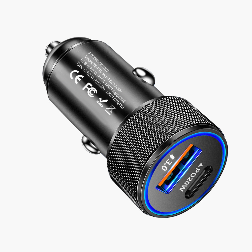 38wqc+pd metal car charger [black]