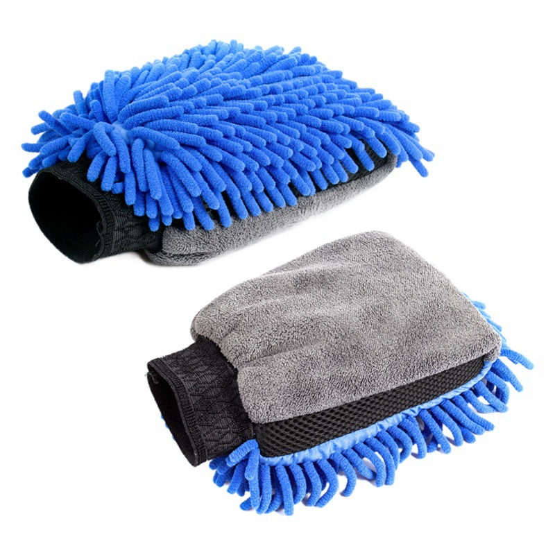 Автомобильные синели Перчатки для автомойки Утолщенные водонепроницаемые перчатки для протирания автомобиля Автомобильный коралловый флис Двусторонний инструмент для чистки автомобиля