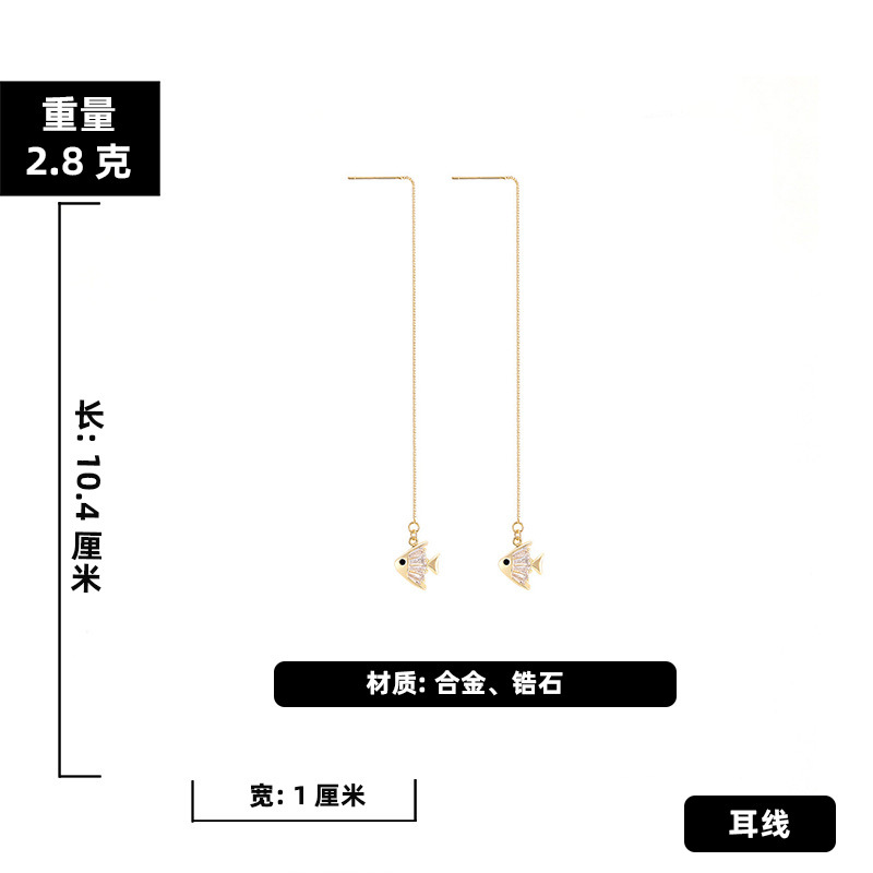 Ligne D&#39;oreille Petit Poisson Rouge Zircon display picture 2