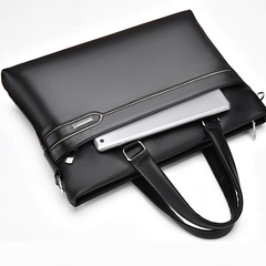 New-style tote bag, top-layer cowhide briefcase, high-capacity genuine leather document case, men's crossbody bag
