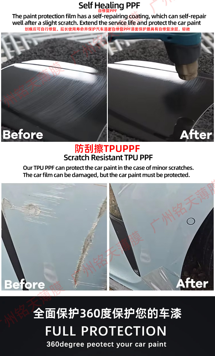 Cross-Border Russian Car Paint Protection Film Anti-Scratch Ppf Transparent Car Wrap Full Car Film Tpu Invisible Car Wrap