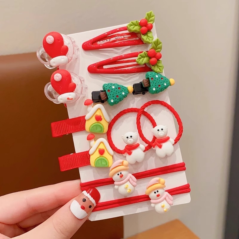 冬の新作クリスマス5点セットのヘアピン子供用ヘラジカの髪飾りが可愛いです。|undefined