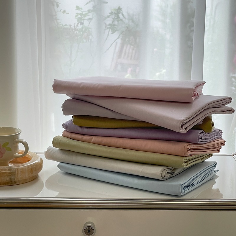 纯色床单单件百搭素净色棉简约单双人被单马卡龙蓝香芋紫aω