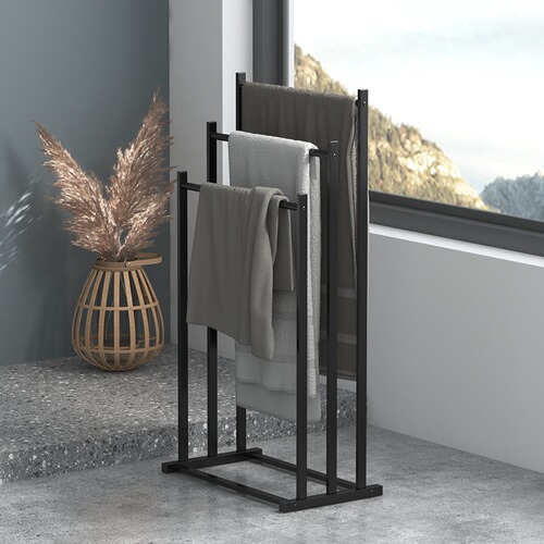Vertical bathroom towel rack multi-layer hanging bar bathroom multifunctional towel bar home bath towel storage shelf