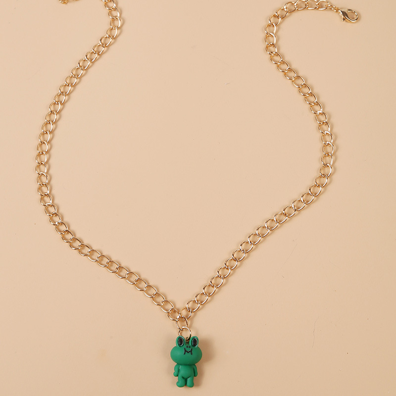 Collier En Métal Pendentif Grenouille En Résine Bohème display picture 4