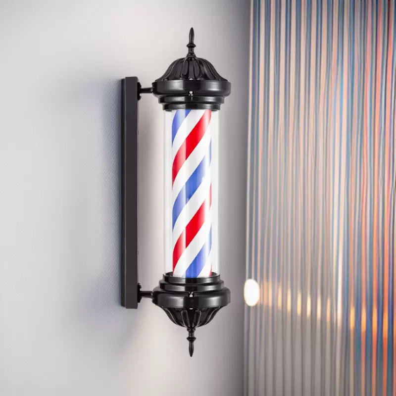厂家美容美发灯箱复古欧式灯发廊理发店转灯挂壁防水barber pole