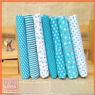 [湖蓝色系第2组 7款拼布组纯棉小碎花手工diy棉布1.6米平纹花布]