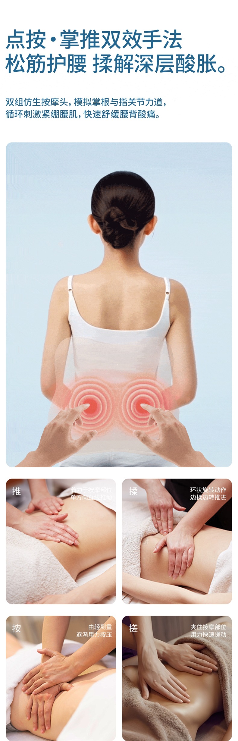 MiaoJie M10Pro Waist Massager - Multifunctional Kneading Device for Back, Shoulders, and Neck - Full Body Massage Device - Car Seat Cushion and Pillow