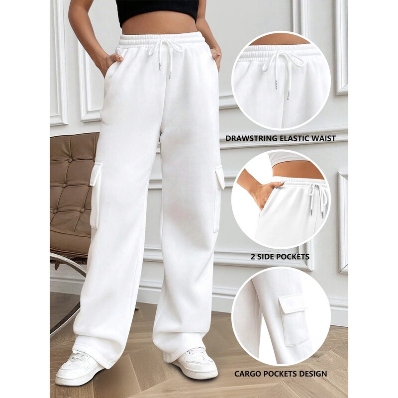 New cross-border foreign trade European and American women's clothing, workwear wide-leg pants, casual sports jogging pants, comfortable for daily wear, versatile and trendy New cross-border foreign trade European and American women's clothing, workwear wide-leg pants, casual sports jogging pants, comfortable for daily wear, versatile and trendy