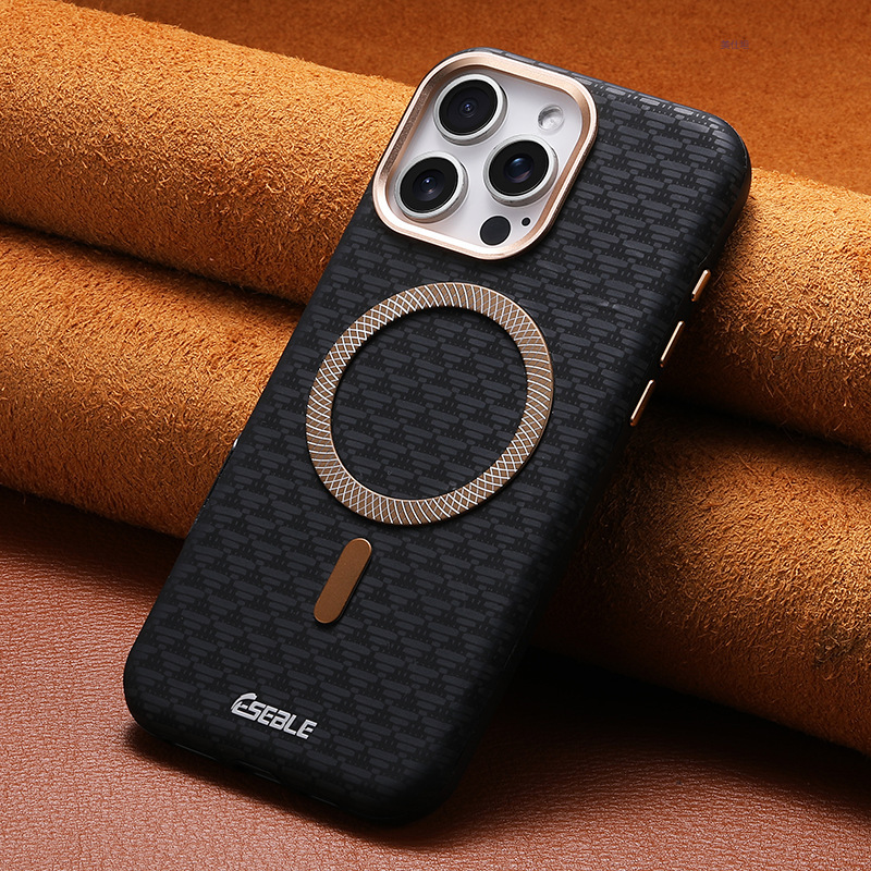 Ốp lưng iPhone 16 Pro Max nam châm, chống rơi toàn diện, siêu mỏng mạ điện — đen, màu đỏ, màu nâu, màu xanh chi tiết 3